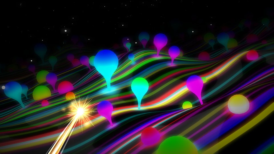 Lights, the wave of balloons